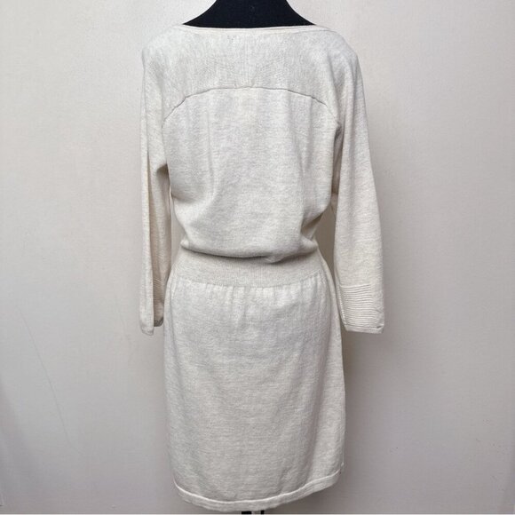 Gap Womens Medium Rabbit Hair Long Sleeve Ivory Sweater Dress - Picture 2 of 13